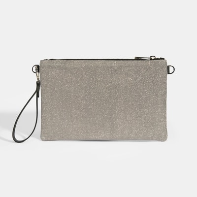 Sarer Gri Simli Kadın Portföy Çanta