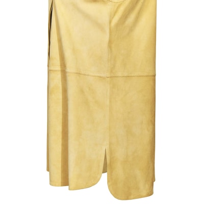 Sarı Suma Kadın Kolsuz Süet Gömlek