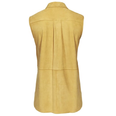 Sarı Suma Kadın Kolsuz Süet Gömlek