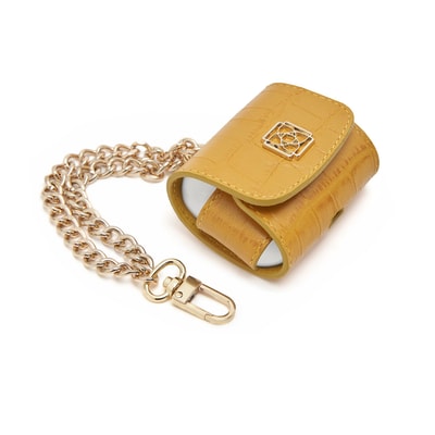 Sarı Zincir Detaylı Deri Airpods Pro Kılıfı