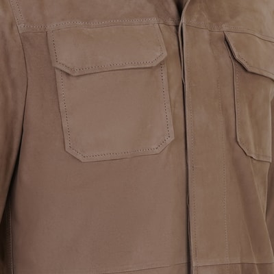 Saverio Kahve Erkek Süet Deri Gömlek