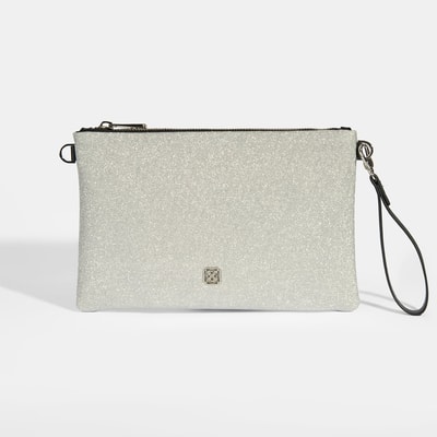 Selira Açık Gri Simli Kadın Portföy Çanta