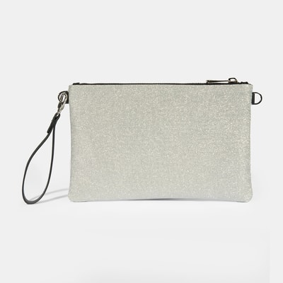 Selira Açık Gri Simli Kadın Portföy Çanta