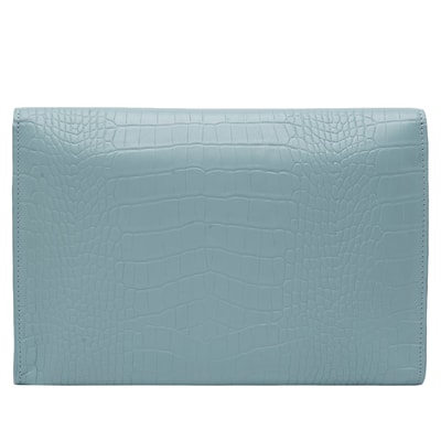 Sharon Mavi Kadın Kroko Baskılı Deri Portföy Çanta