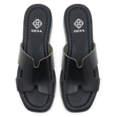 Shirly Siyah Kadın Deri Terlik