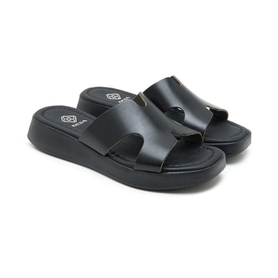 Shirly Siyah Kadın Deri Terlik