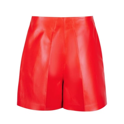 Silino Kırmızı Kadın Deri Şort