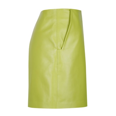Silino Yeşil Kadın Deri Şort