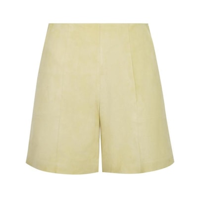 Silino Yeşil Kadın Süet Deri Mini Şort