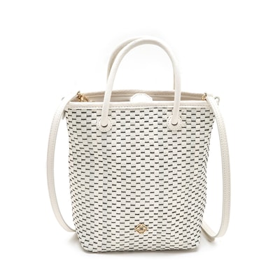 Silvia Beyaz Kadın Deri El Çantası 