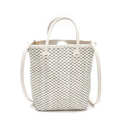 Silvia Beyaz Kadın Deri El Çantası 