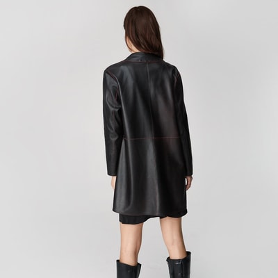 Simonetta Kadın Çift Taraflı Deri Pardösü