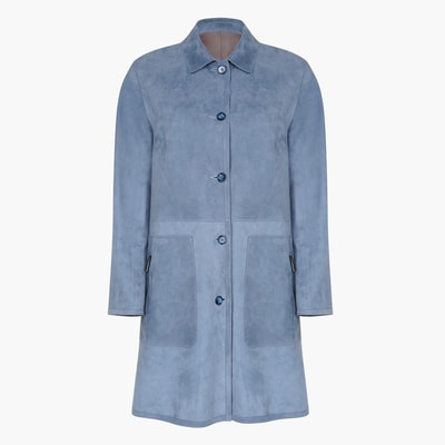 Simonetta Kadın Çift Taraflı Süet Deri Pardösü