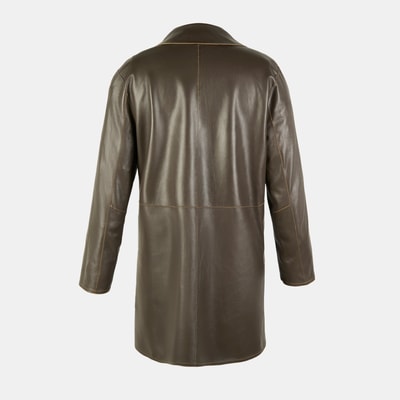 Simonetta Yeşil Kadın Çift Taraflı Deri Pardösü