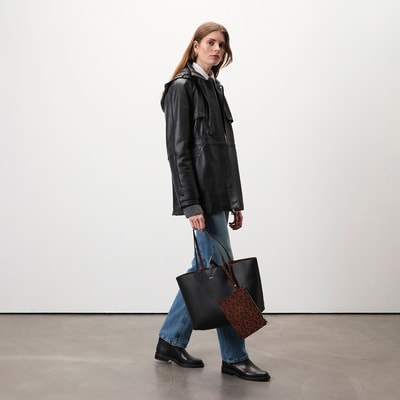 Siola Siyah Kadın Deri Mont