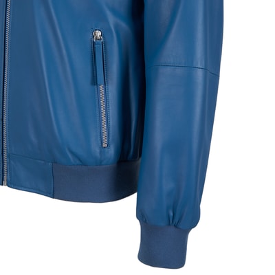 Sionan Erkek Kapüşonlu Deri Ceket