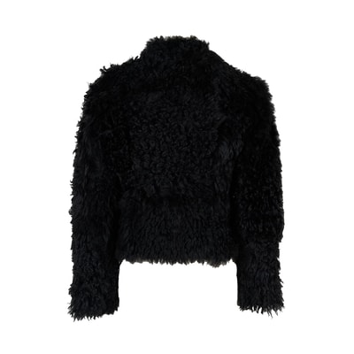 Sirus Siyah Kadın Çift Taraflı Kürk Ceket