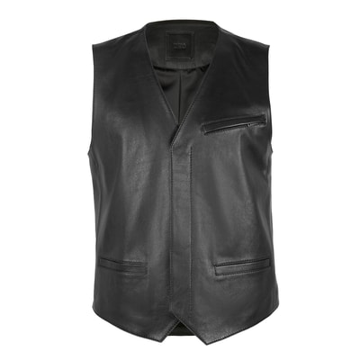 Sitra Siyah Erkek Deri Yelek