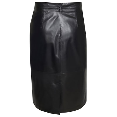 Siyah Alice Kadın Deri Kalem Etek