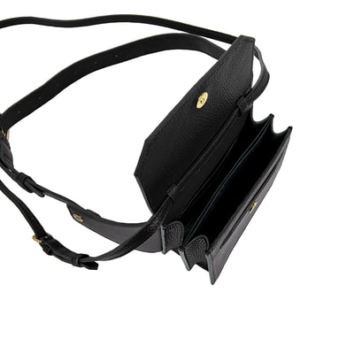 Siyah Aliz Kadın Deri Bel Çantası