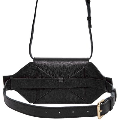 Siyah Aliz Kadın Deri Bel Çantası