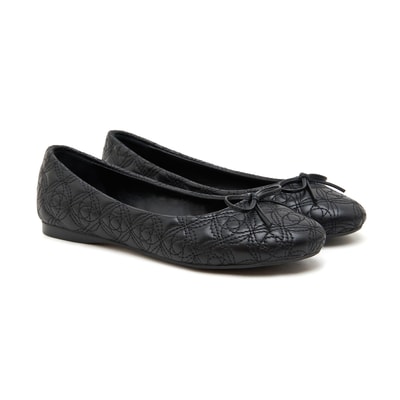 Siyah Ballerin Kadın Deri Babet