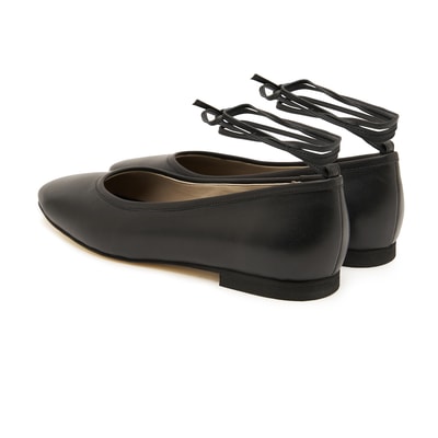 Siyah Basilo Kadın Deri Babet