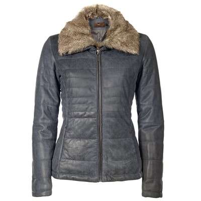 Siyah Benedetta Kadın Deri Kaban