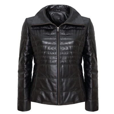 Siyah Benedetta Kadın Deri Mont