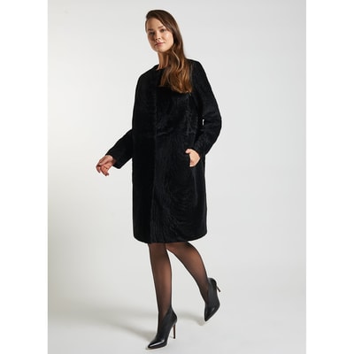 Siyah Celile Kadın Kürk Kaban