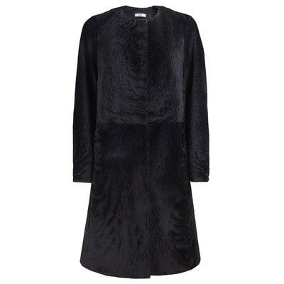 Siyah Celile Kadın Kürk Kaban