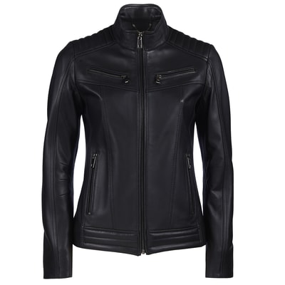 Siyah Connor Kadın Deri Ceket