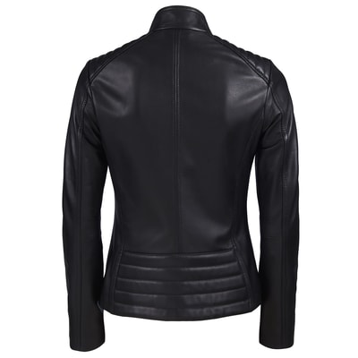 Siyah Connor Kadın Deri Ceket