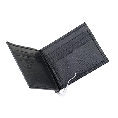 Siyah Erkek Para Klipsli Deri Cüzdan / Kartlık