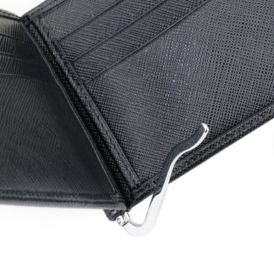 Siyah Erkek Para Klipsli Deri Cüzdan / Kartlık