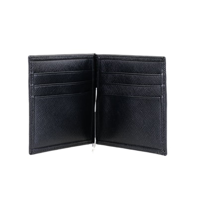 Siyah Erkek Para Klipsli Deri Cüzdan / Kartlık