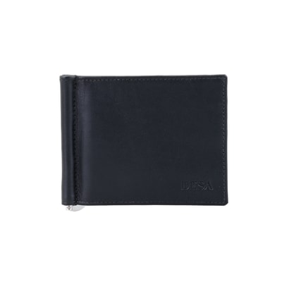 Siyah Erkek Para Klipsli Deri Cüzdan / Kartlık