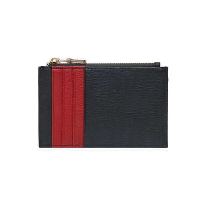 Siyah Fermuarlı Deri Kartlık