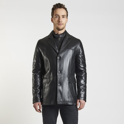 Siyah Generobs Erkek Deri Kaban