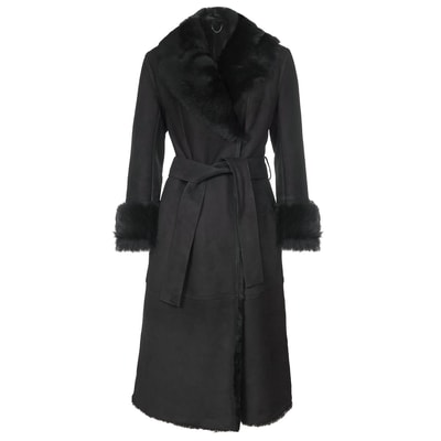 Siyah Ileanna Kadın Kürk Kaban