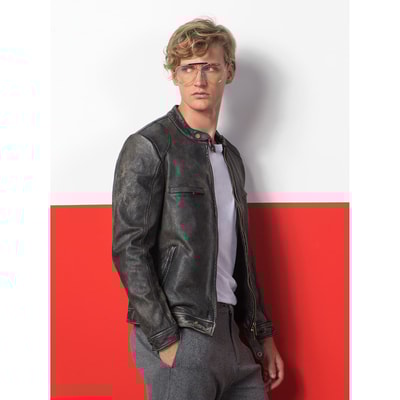 Siyah Javadd Erkek Deri Mont