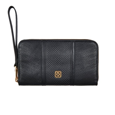 Siyah Kadın Perfore Deri Cüzdan