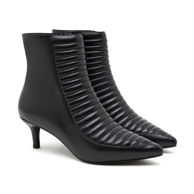 Siyah Mencie Kadın Deri Bootie