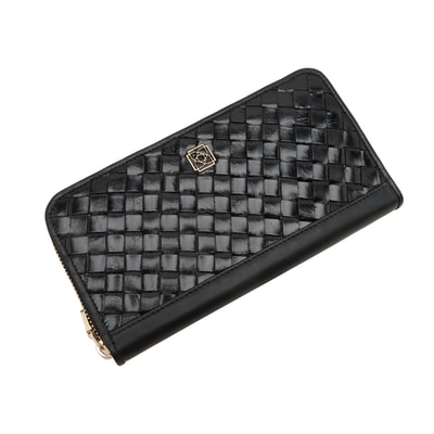 Siyah Örgü Deri Kadın Cüzdan