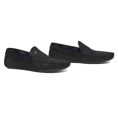 Siyah Santino Erkek Süet Loafer