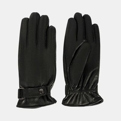 Siyah Tokalı Erkek Deri Eldiven