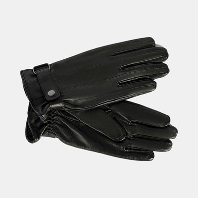 Siyah Tokalı Erkek Deri Eldiven