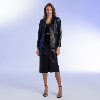 Stansie Siyah Kadın Deri Ceket