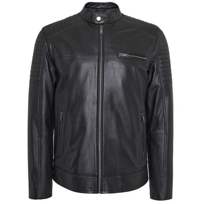 Steven Siyah Erkek Deri Mont