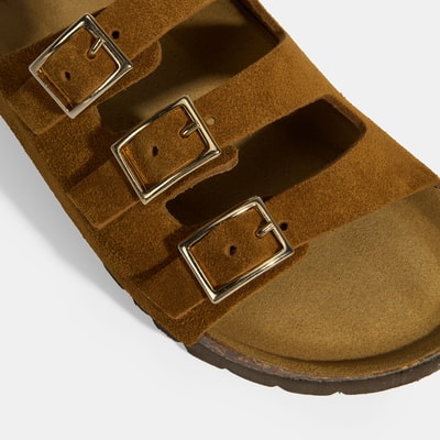 Taba Kadın Toka Detaylı Süet Terlik